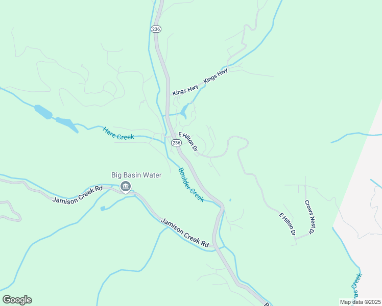 map of restaurants, bars, coffee shops, grocery stores, and more near 220 East Hilton Drive in Boulder Creek