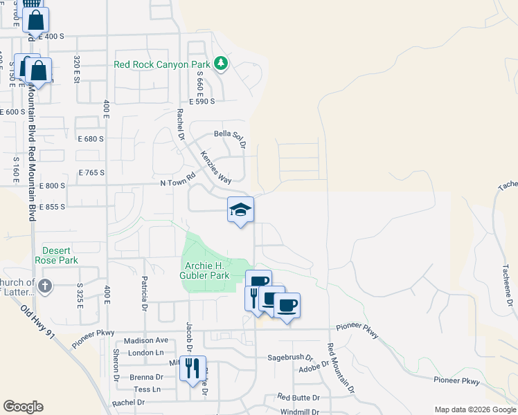 map of restaurants, bars, coffee shops, grocery stores, and more near 2484 Rachel Drive in Santa Clara