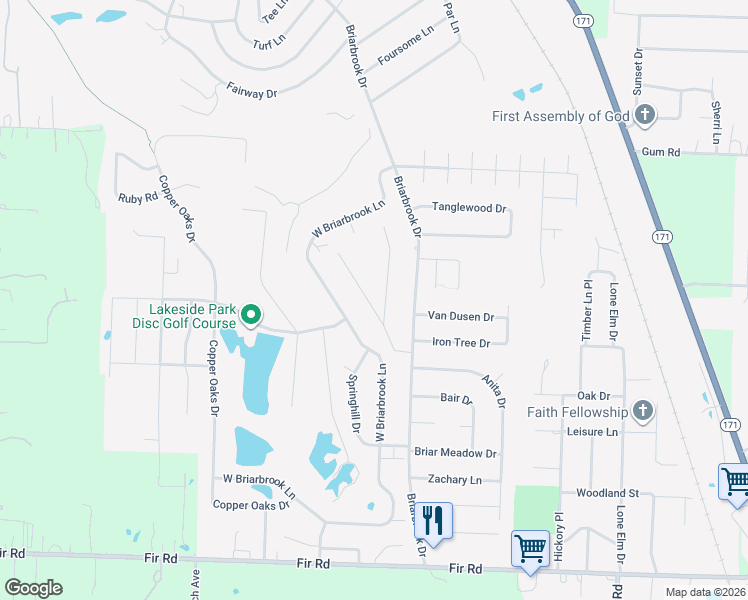 map of restaurants, bars, coffee shops, grocery stores, and more near 96 Hedge Drive in Carl Junction