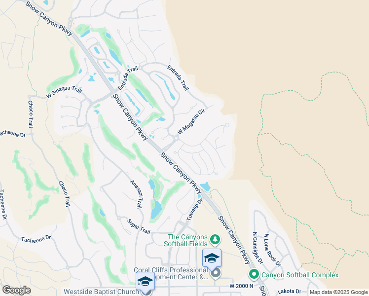 map of restaurants, bars, coffee shops, grocery stores, and more near 2139 West Cougar Rock Circle in St. George