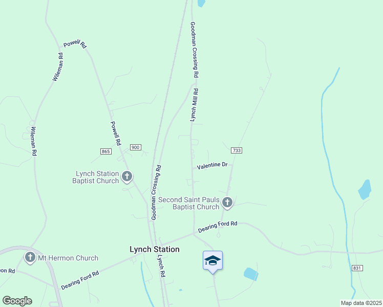 map of restaurants, bars, coffee shops, grocery stores, and more near Lynch Mill Road in Lynch Station