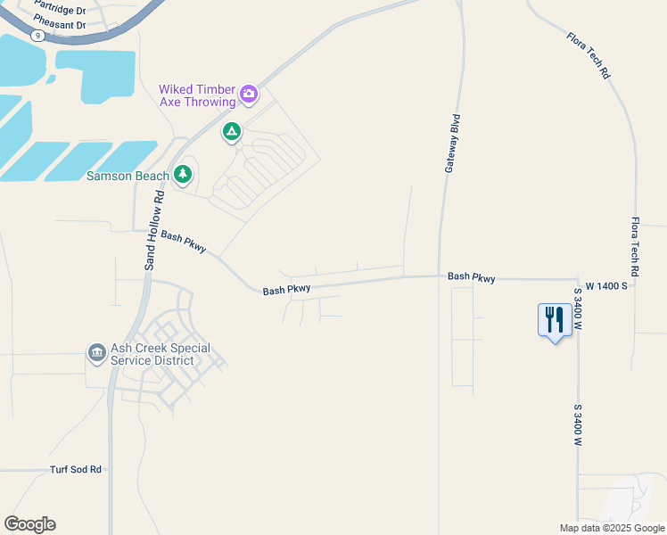 map of restaurants, bars, coffee shops, grocery stores, and more near 3938 West 1440 South in Hurricane