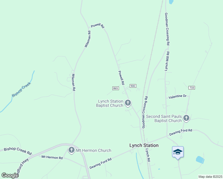 map of restaurants, bars, coffee shops, grocery stores, and more near 101 Beale Road in Lynch Station