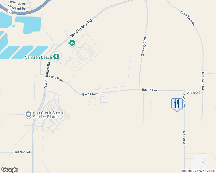 map of restaurants, bars, coffee shops, grocery stores, and more near 3898 West 1440 South in Hurricane