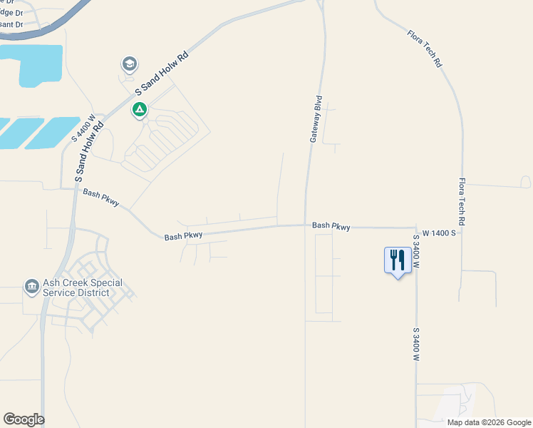 map of restaurants, bars, coffee shops, grocery stores, and more near 3796 West 1440 South in Hurricane