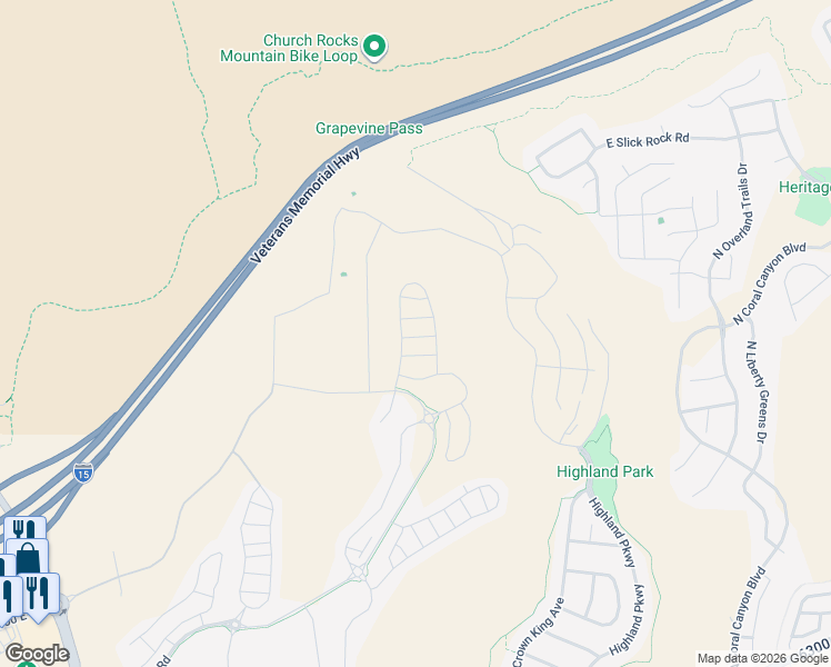 map of restaurants, bars, coffee shops, grocery stores, and more near 2275 East Crestas Alley in Washington