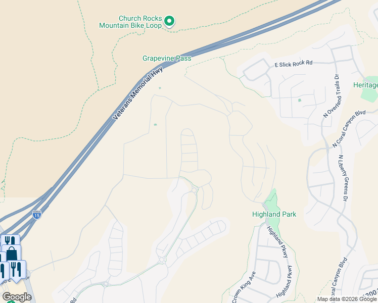 map of restaurants, bars, coffee shops, grocery stores, and more near 2281 East Crestas Alley in Washington