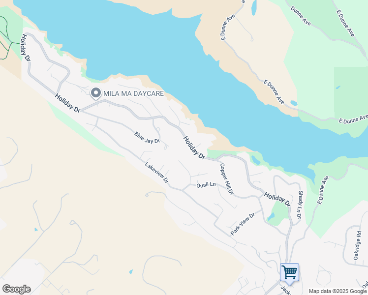 map of restaurants, bars, coffee shops, grocery stores, and more near 17411 Holiday Drive in Morgan Hill