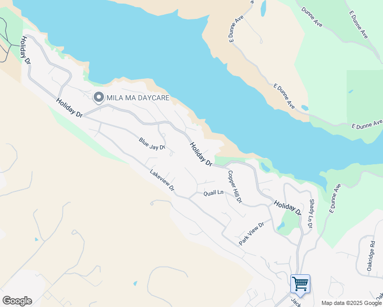 map of restaurants, bars, coffee shops, grocery stores, and more near 17411 Holiday Drive in Morgan Hill