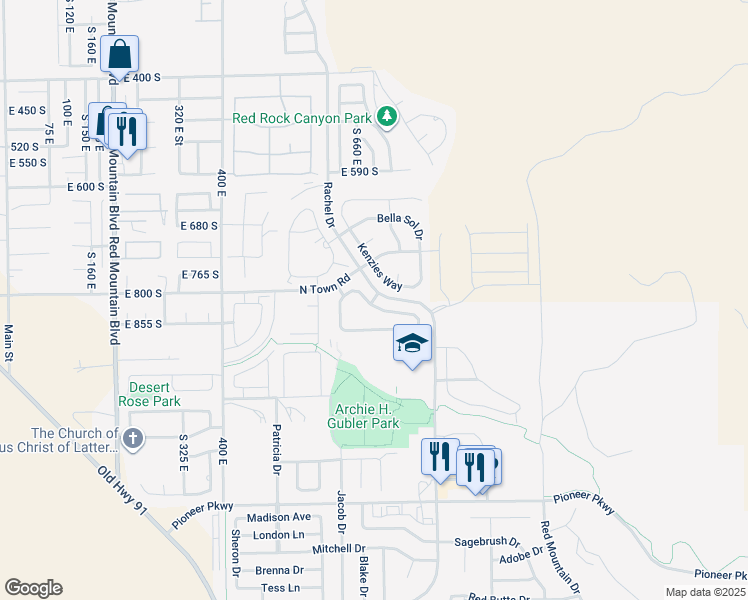map of restaurants, bars, coffee shops, grocery stores, and more near 3800 N Paradise Village Dr in Santa Clara