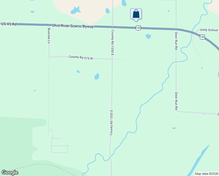 map of restaurants, bars, coffee shops, grocery stores, and more near 2757-3055 County Road 1550 East in Brookport