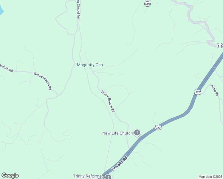 map of restaurants, bars, coffee shops, grocery stores, and more near 7592 Willow Branch Rd in Boones Mill