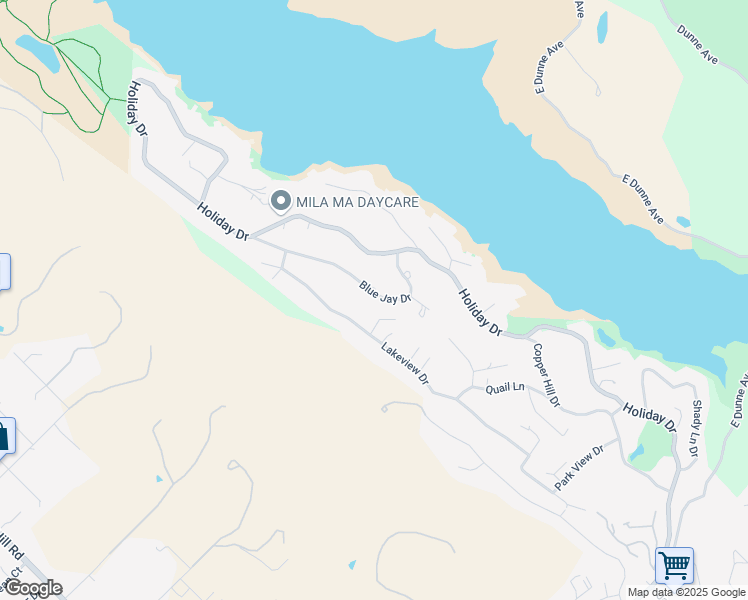 map of restaurants, bars, coffee shops, grocery stores, and more near 17437 Blue Jay Drive in Morgan Hill