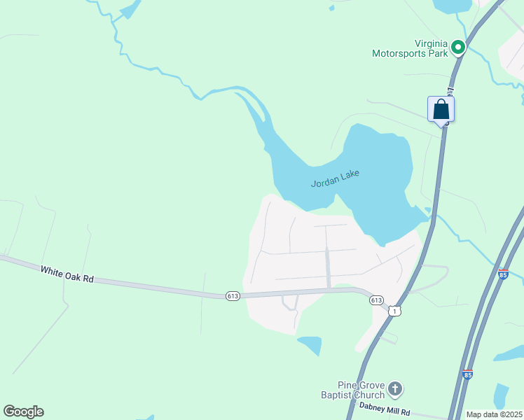 map of restaurants, bars, coffee shops, grocery stores, and more near 8730 Lake Jordan Lane in Petersburg