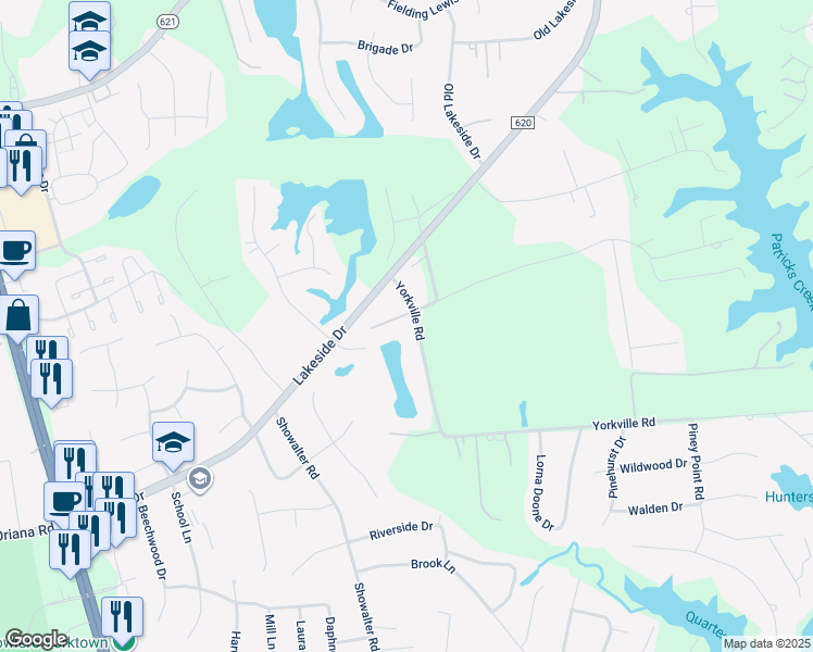 map of restaurants, bars, coffee shops, grocery stores, and more near 204 Yorkville Road in Yorktown