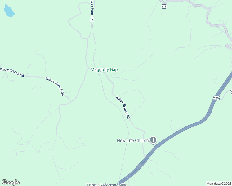 map of restaurants, bars, coffee shops, grocery stores, and more near Willow Branch Road in Boones Mill