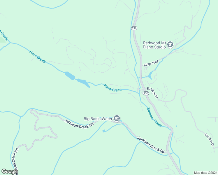 map of restaurants, bars, coffee shops, grocery stores, and more near 235 Double Bogey Drive in Boulder Creek