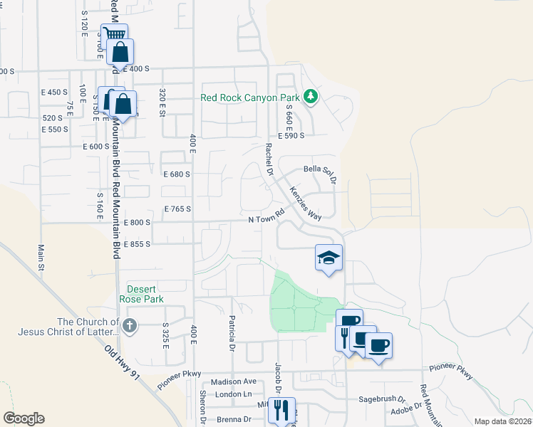 map of restaurants, bars, coffee shops, grocery stores, and more near 3780 Arcadia Drive in Santa Clara