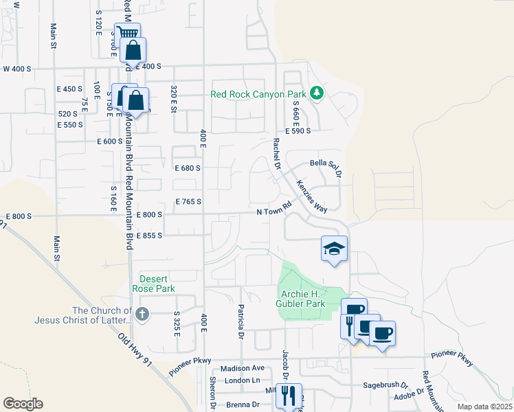 map of restaurants, bars, coffee shops, grocery stores, and more near 3780 Arcadia Drive in Santa Clara