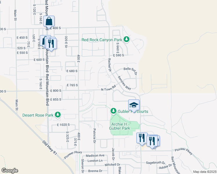map of restaurants, bars, coffee shops, grocery stores, and more near 3780 Arcadia Drive in Santa Clara