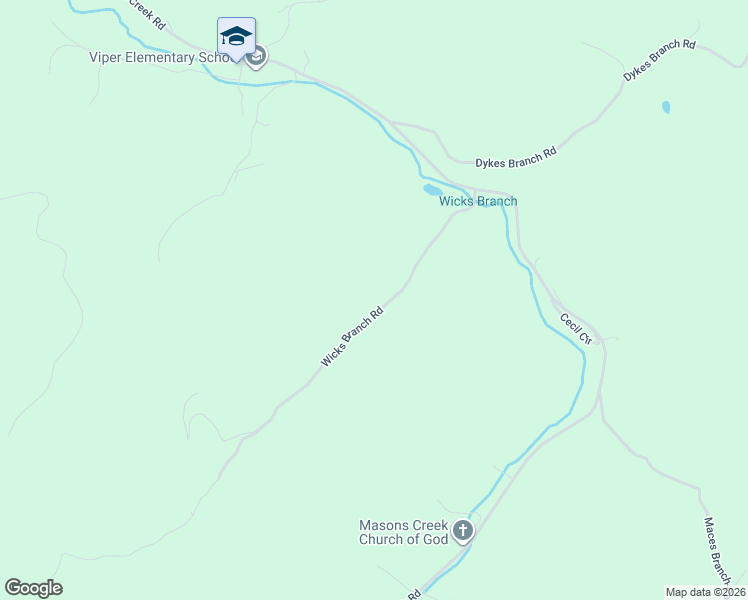 map of restaurants, bars, coffee shops, grocery stores, and more near Wicks Branch Road in Viper