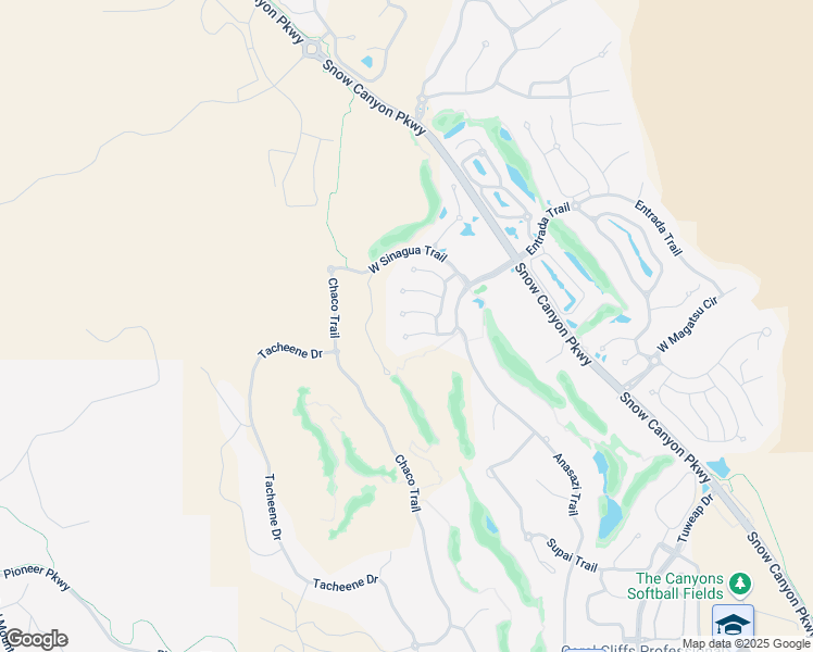 map of restaurants, bars, coffee shops, grocery stores, and more near 2549 West Sinagua Trail in St. George