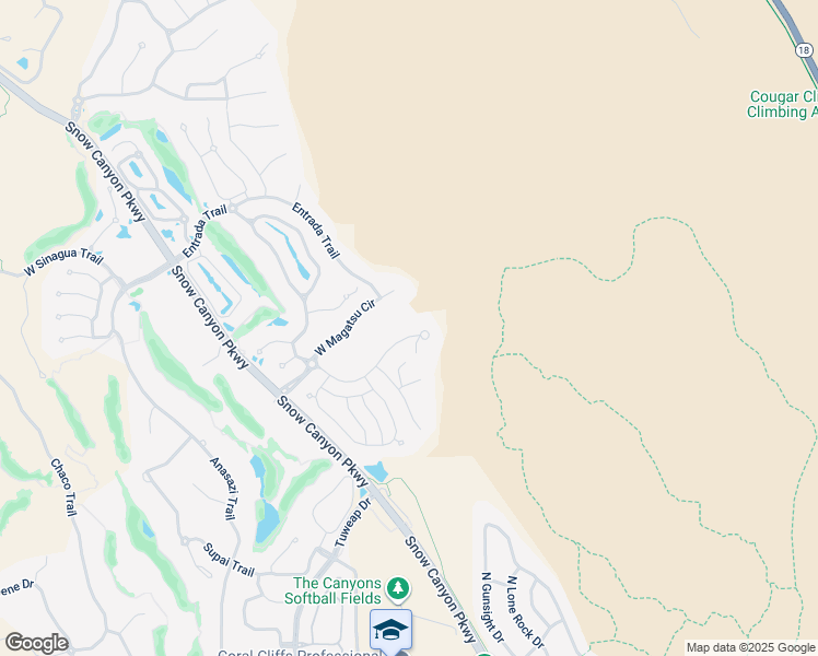 map of restaurants, bars, coffee shops, grocery stores, and more near 1978 West Cougar Rock Circle in St. George