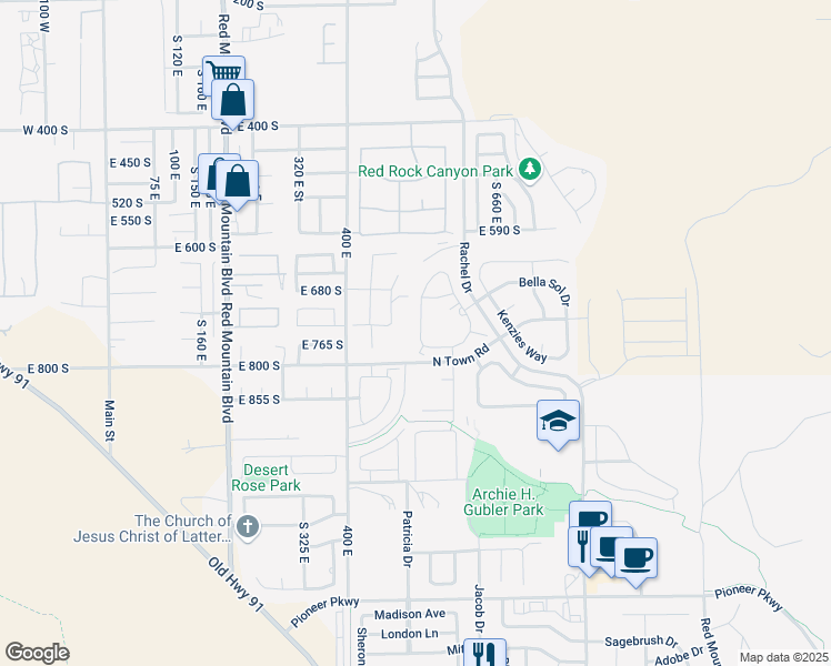 map of restaurants, bars, coffee shops, grocery stores, and more near 3780 Arcadia Drive in Santa Clara