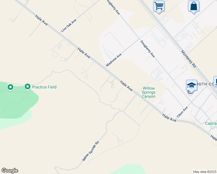map of restaurants, bars, coffee shops, grocery stores, and more near 19963 Hale Avenue in Morgan Hill