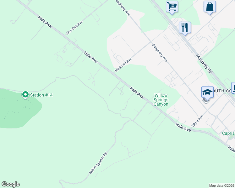 map of restaurants, bars, coffee shops, grocery stores, and more near 697-749 Hale Avenue in Morgan Hill