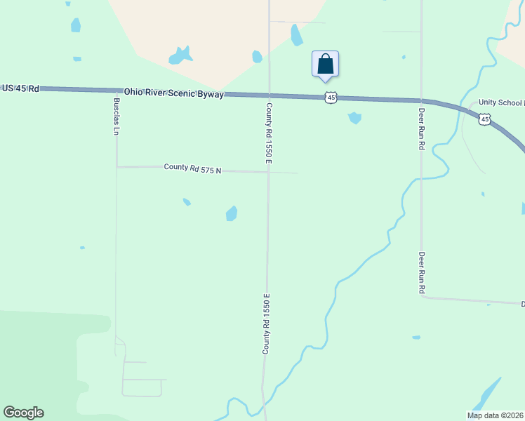 map of restaurants, bars, coffee shops, grocery stores, and more near 2757 County Road 1550 East in Brookport