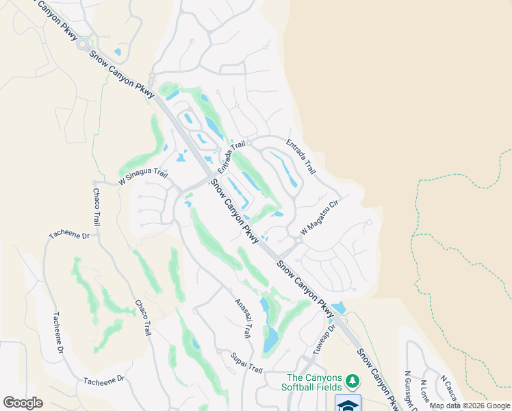 map of restaurants, bars, coffee shops, grocery stores, and more near 2405 W. Entrada Trail in St. George