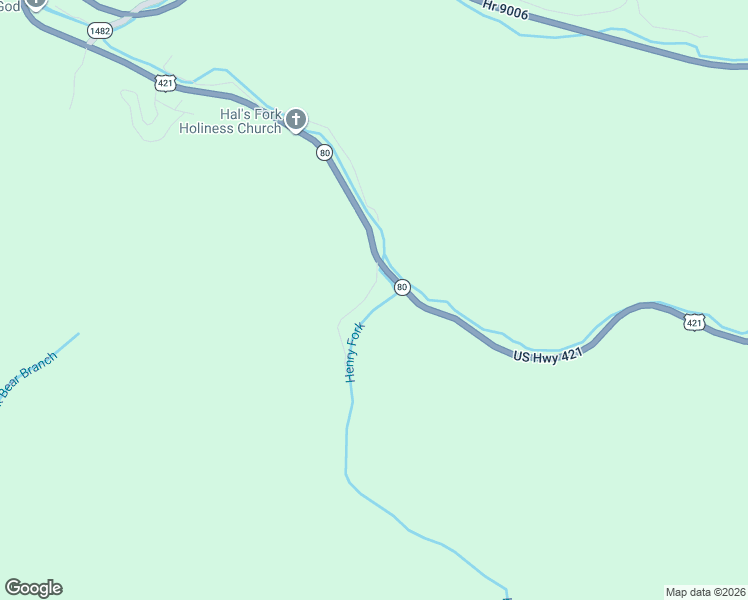 map of restaurants, bars, coffee shops, grocery stores, and more near 105 Henry Fork Road in Hyden