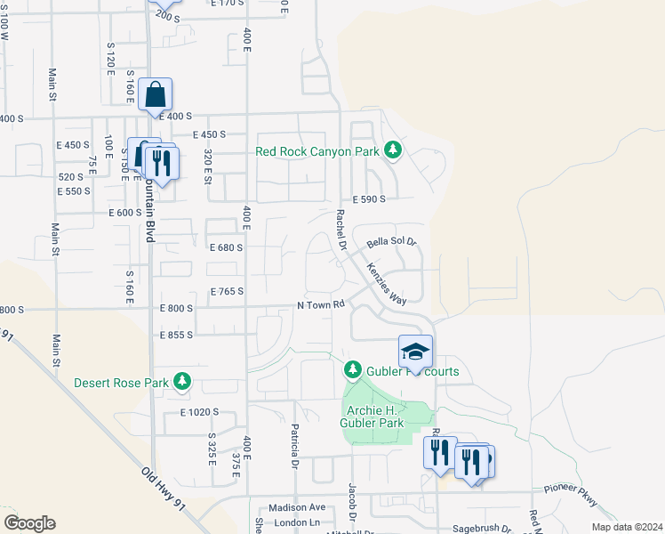 map of restaurants, bars, coffee shops, grocery stores, and more near 2761 Arcadia Drive in Santa Clara