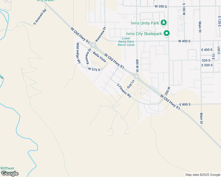 map of restaurants, bars, coffee shops, grocery stores, and more near 483 Palo Verde Way in Ivins