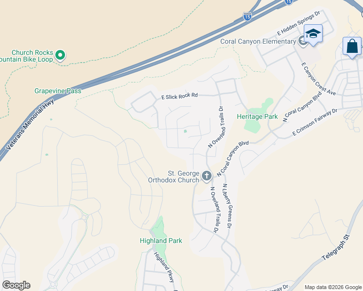 map of restaurants, bars, coffee shops, grocery stores, and more near 2844 East Crimson Creek Drive in Washington