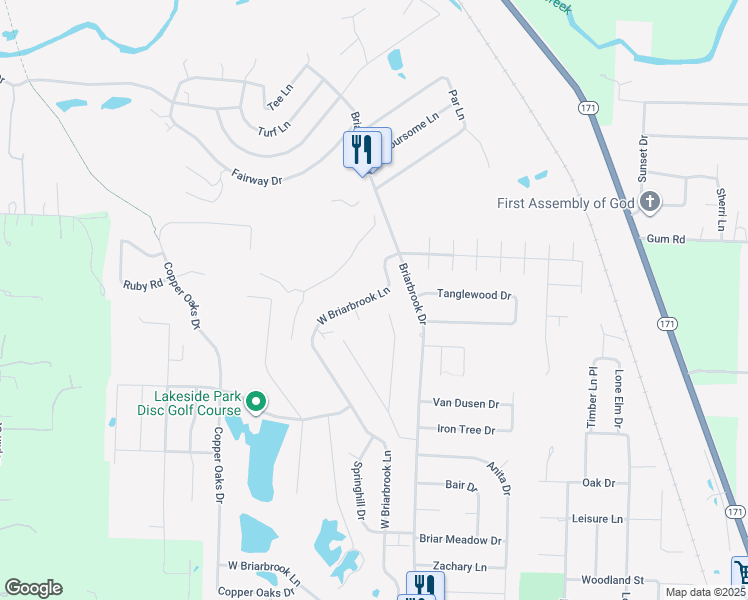 map of restaurants, bars, coffee shops, grocery stores, and more near 101-199 Cedar Lane in Carl Junction