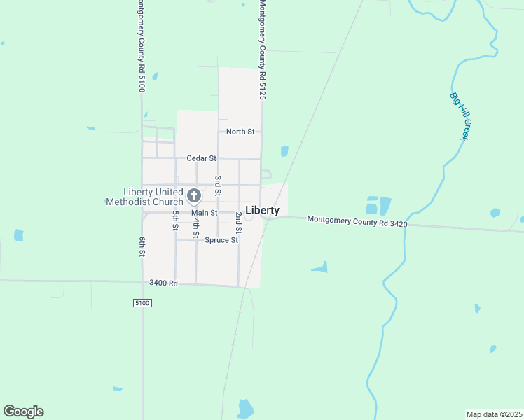 map of restaurants, bars, coffee shops, grocery stores, and more near in Liberty