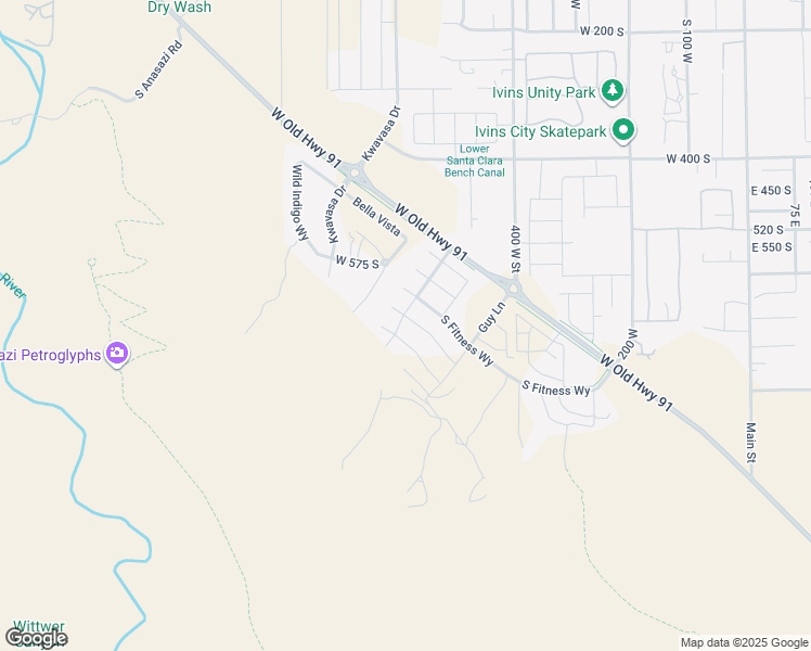 map of restaurants, bars, coffee shops, grocery stores, and more near 517 Palo Verde Way in Ivins