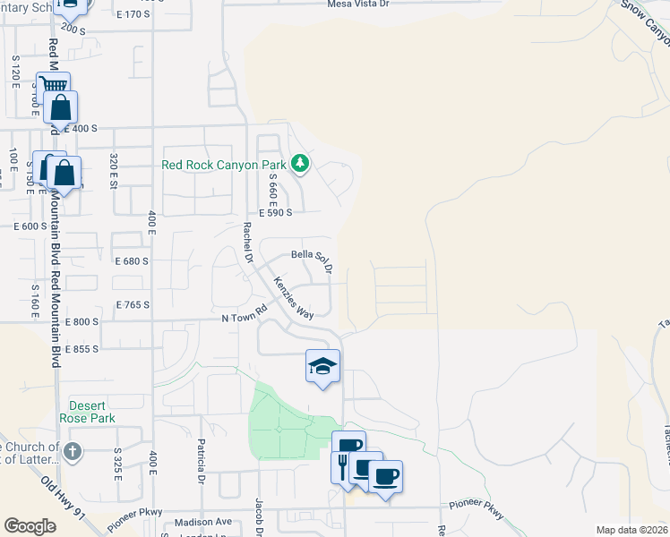 map of restaurants, bars, coffee shops, grocery stores, and more near 2782 Bella Sol Drive in Santa Clara