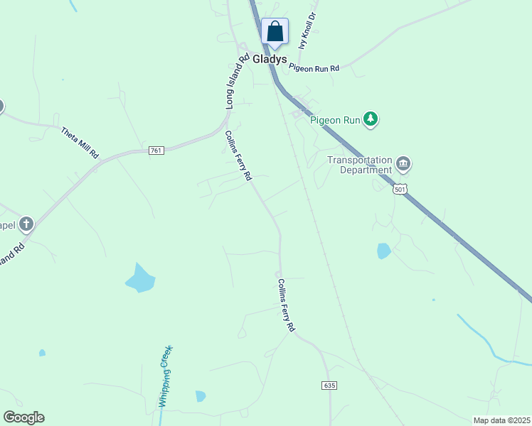 map of restaurants, bars, coffee shops, grocery stores, and more near 328 Collins Ferry Road in Gladys
