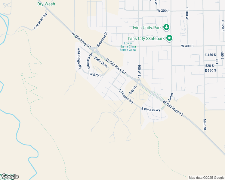 map of restaurants, bars, coffee shops, grocery stores, and more near 502 Palo Verde Way in Ivins