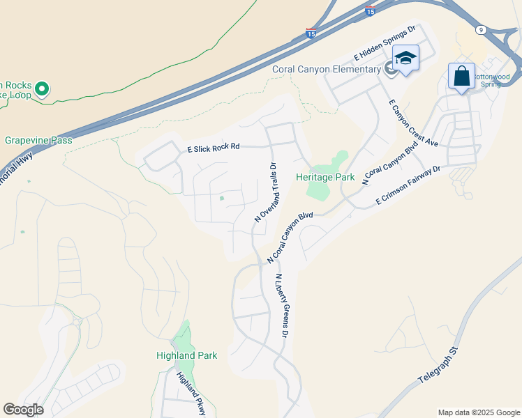 map of restaurants, bars, coffee shops, grocery stores, and more near 1825 North Overland Trails Drive in Washington