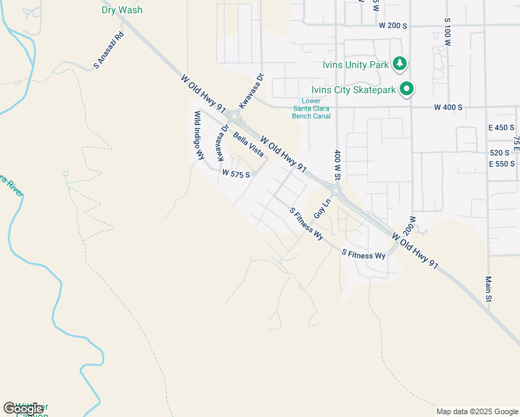 map of restaurants, bars, coffee shops, grocery stores, and more near 529 Palo Verde Way in Ivins