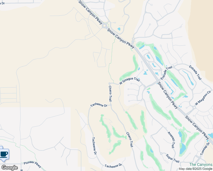 map of restaurants, bars, coffee shops, grocery stores, and more near 2763 Chaco Trail in St. George