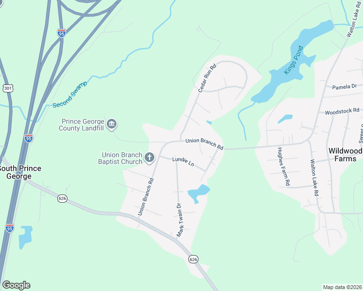 map of restaurants, bars, coffee shops, grocery stores, and more near 3500 Union Branch Road in Petersburg