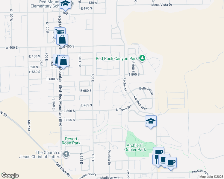 map of restaurants, bars, coffee shops, grocery stores, and more near 3780 Arcadia Drive in Santa Clara