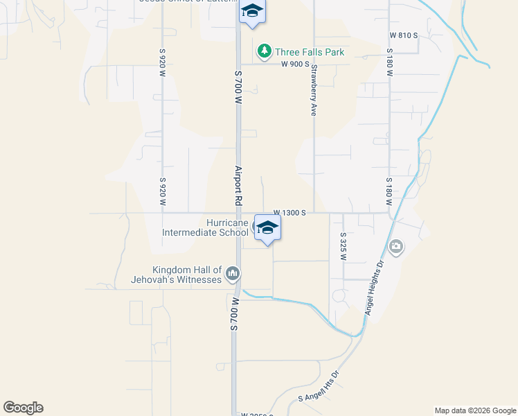 map of restaurants, bars, coffee shops, grocery stores, and more near 668 West 1300 South in Hurricane