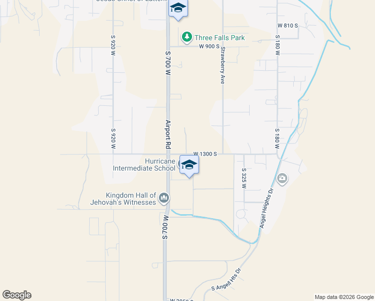 map of restaurants, bars, coffee shops, grocery stores, and more near 668 West 1300 South in Hurricane