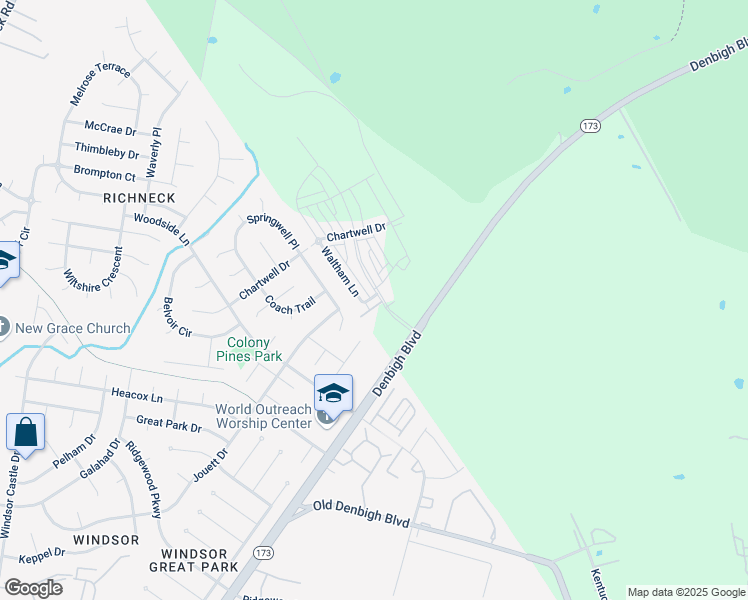 map of restaurants, bars, coffee shops, grocery stores, and more near in Newport News